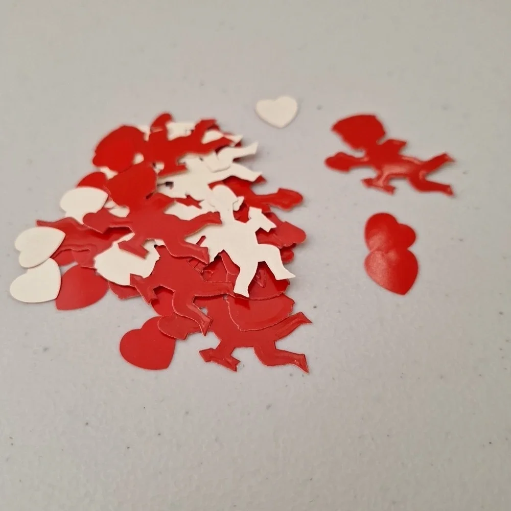 Vintage 1970's Valentines Cards Stickers & Craft Confetti, 11 Cards Rare Find